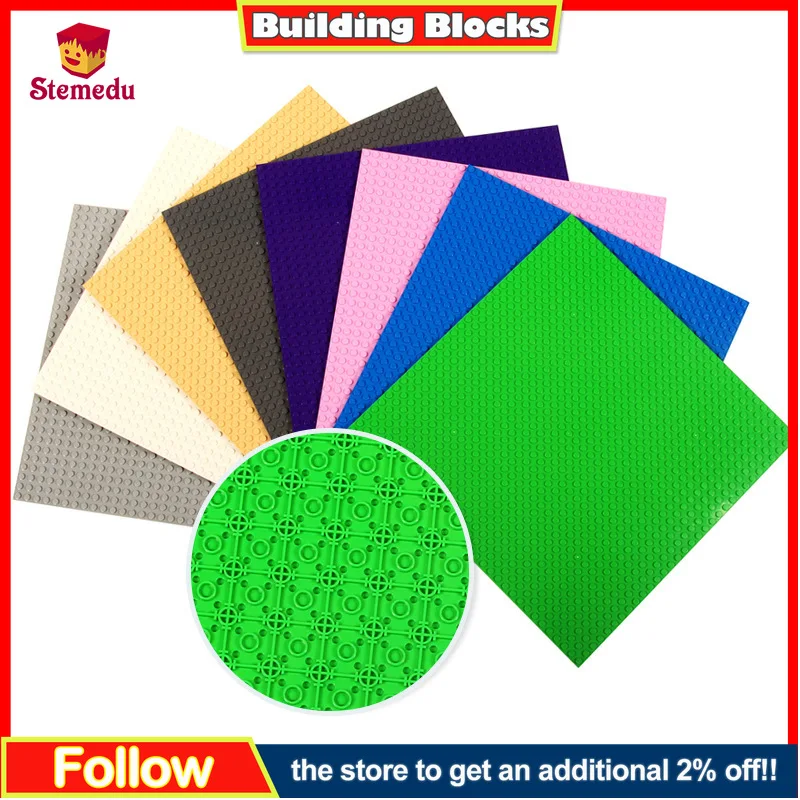 

2pcs Double Sided 32x32 Building Blocks Plate Classic Baseplate 32*32 Dots Brick Base Plate 25x25cm
