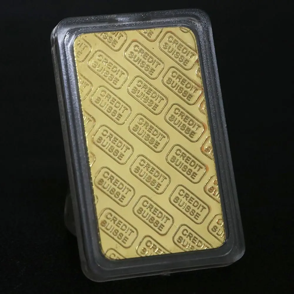 Modern Gold Plated Bullion Bar Funny Fine Gold Suisse Gold bar with Different Serial Swiss Bank Gold Bullion Bar Collect