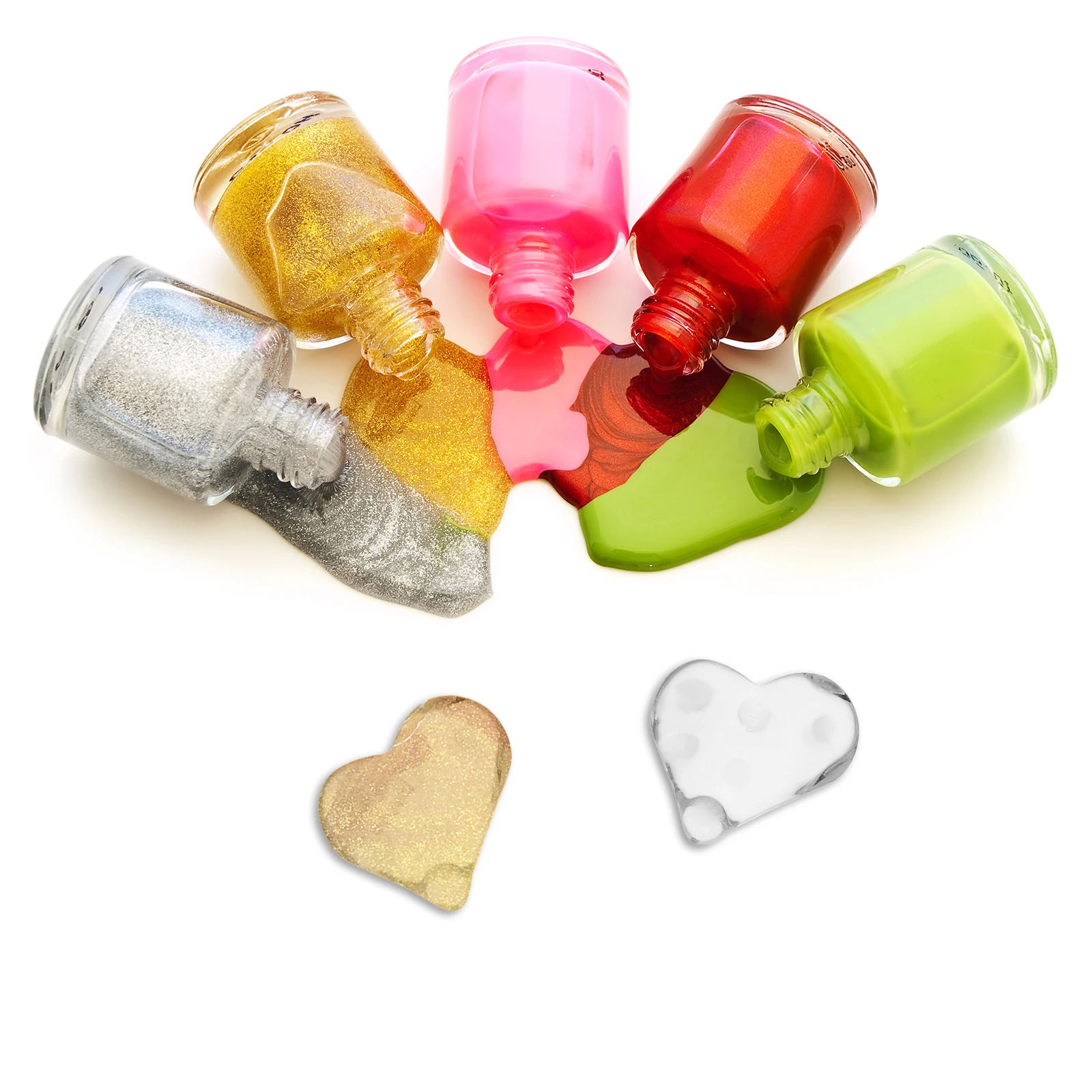 

20Pcs Glass Nail Color Display Cards Heart Design Manicure Practice Nail Polish Sample Display Boards Manicure Color Board