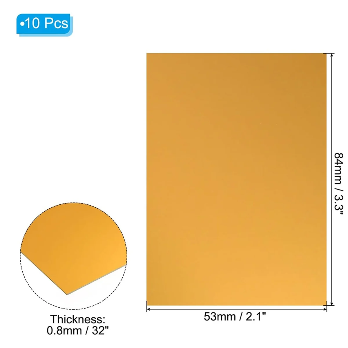 3.3x2.1x1/32inch Anodized Aluminum Sheet,10Pcs Metal Rectangle Aluminum Plate 0.8mm Thick Engraving Blanks for Laser C