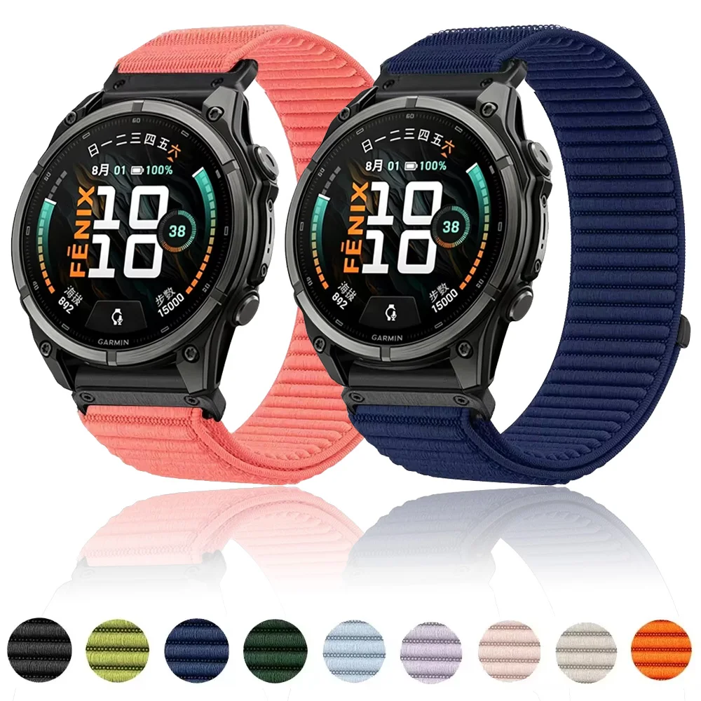 20mm 22mm 26mm Quick-release Nylon Strap For Garmin Fenix 9 9 Pro 51/47/43mm Comfortable Wristband Garmin Forerunner 970 965 955