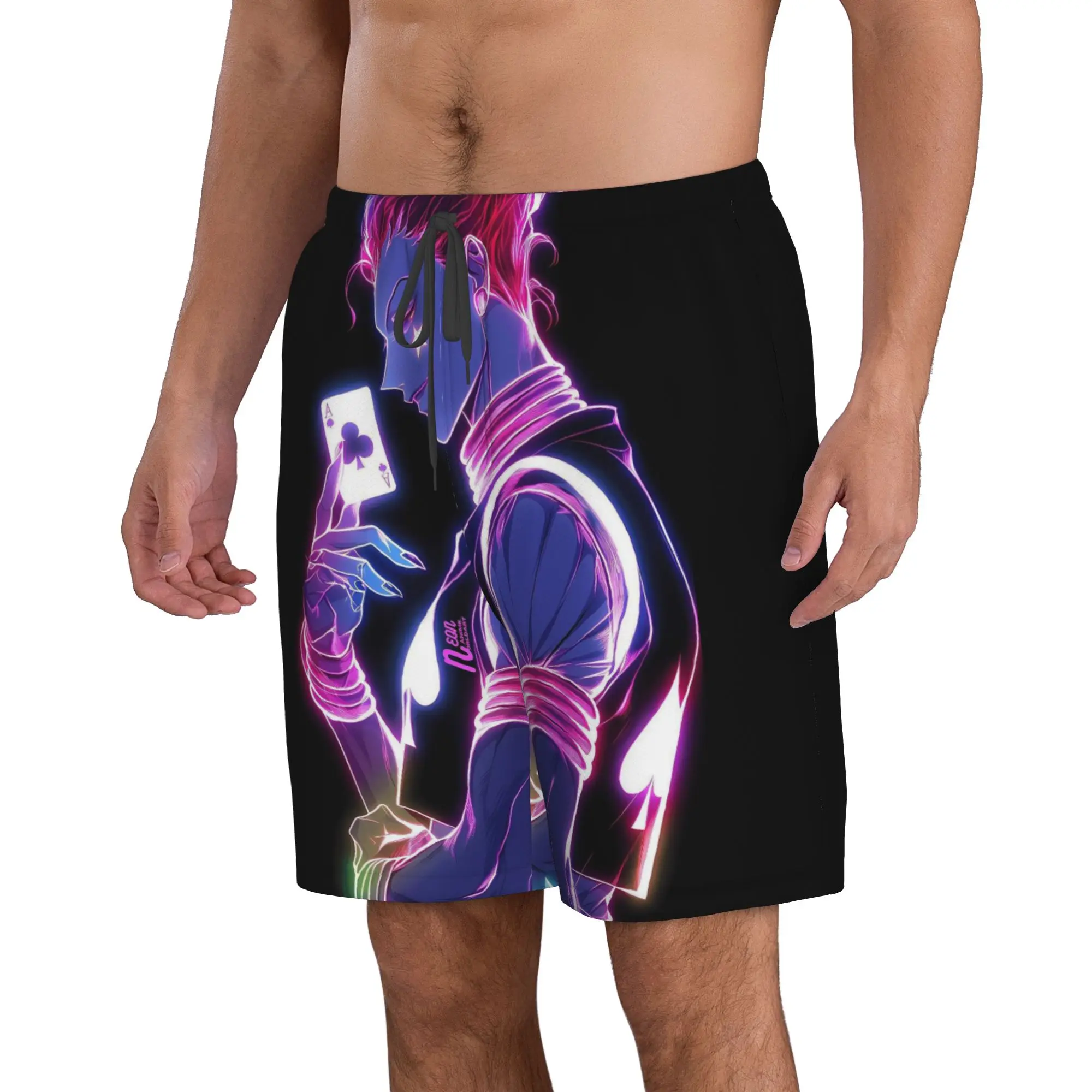 Neon Colorful Hunter X Hunter Anime Trunks Beach Board Shorts Casual Quick Dry Swim Summer Men Pants