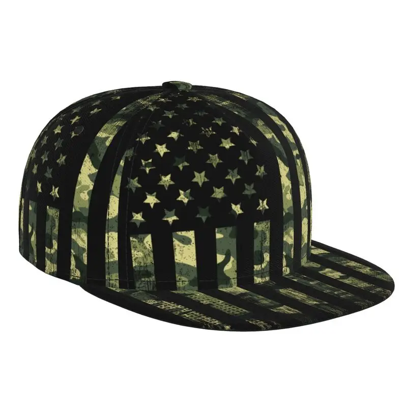 American Flag Camouflage Baseball Cap Camo USA Flag Patriotic Elementary Snapback Caps Dad Hat Flat Bill Brim Hat Trucker Cap