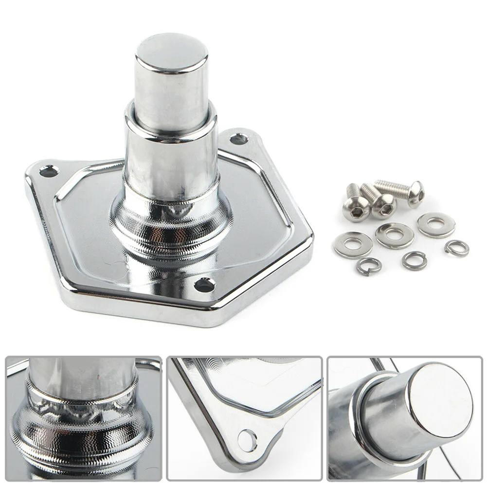 

Chrome CNC Solenoid Cover Push Button Starter for Big Twin 1991 2017 Simplifies Starter Activation with a Button
