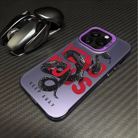 Чехол для телефона «Змея» Venomous для iPhone 17, 16, 15, 14 Plus, 13, 12, 11 Pro Max, двухцветный модный защитный чехол из ТПУ