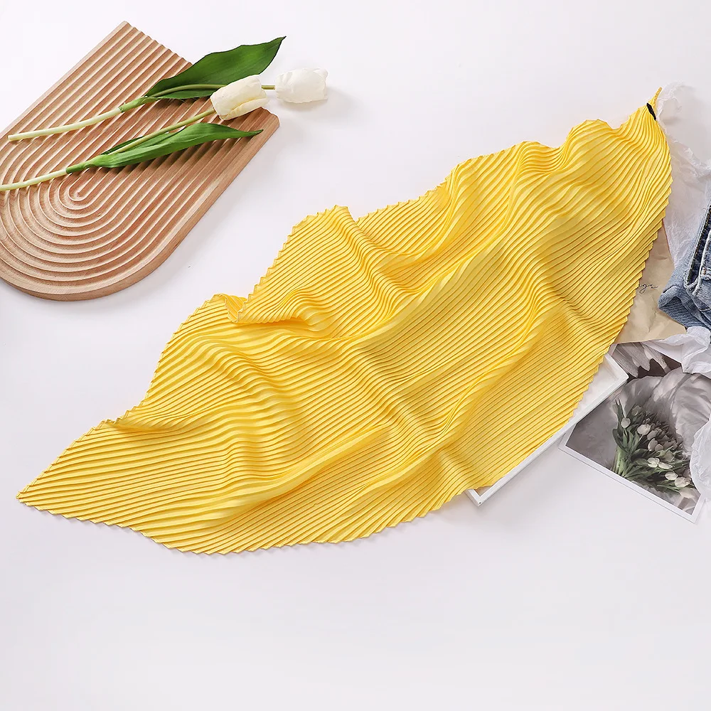 المهنية التجعيد وشاح خفيفة الوزن مربع التفاف بلون وشاح للرقبة المرأة مكتب منديل ربيع الخريف الأساسية