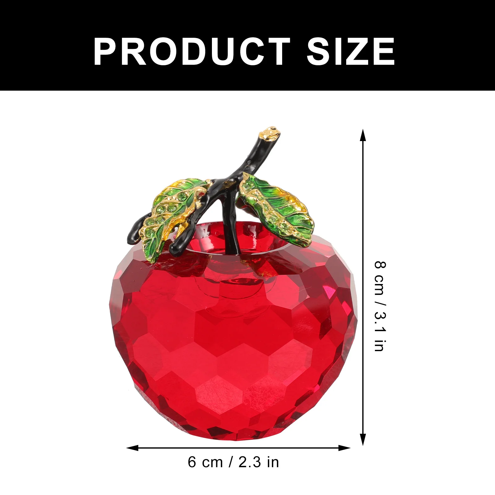 

Crystal Apple Adornment Decorative Desktop Ornament Creative Home Crystal Craft Desk Decoration Photography Prop