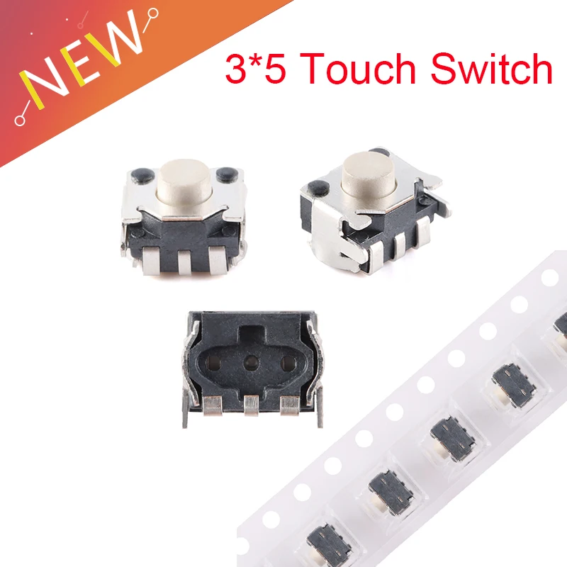 20PCS Touch Switch 3*5 Smiley Face Switch 3.5H Side Press Micro Key Switch With Bracket