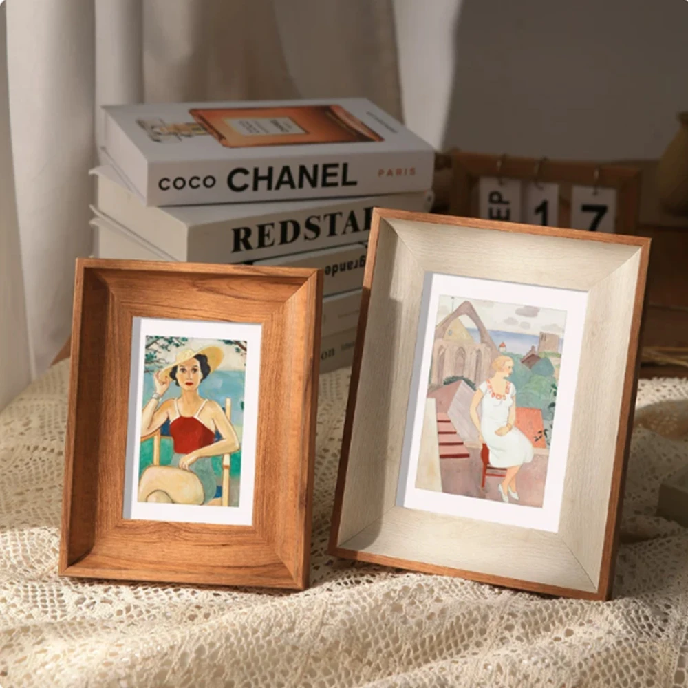 1Pcs American Retro Photo Frame Mounted Poster  Picture Frame Hanging On The Wall  Five Colors To Choose From  Empty Frame