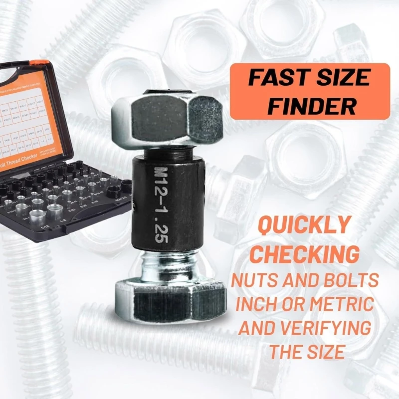 Nut Screw Thread Checker Set Inch Metric Gauges Measuring Inspection Tool