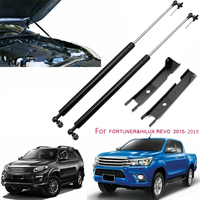 2PCS Front Engine Hood Lift Supports Shock Struts For Toyota Fortuner / Hilux Revo Vigo 2015-2019 Accessories