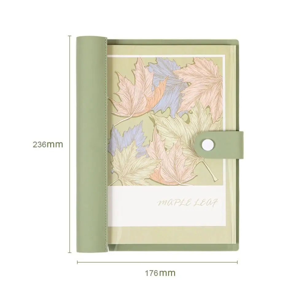 Removable Artificial Leather Loose-leaf Book Transparent Cover PVC Notebook 120 Pages with Button Notepad Student