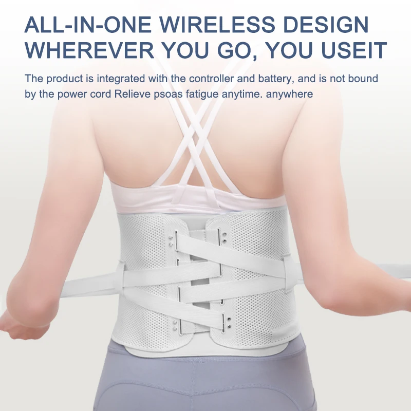 Cintura eléctrica inalámbrica, masaje calentado por vibración portátil, disco de cintura Lumbar, Estimulador profundo muscular, cinturón de masaje