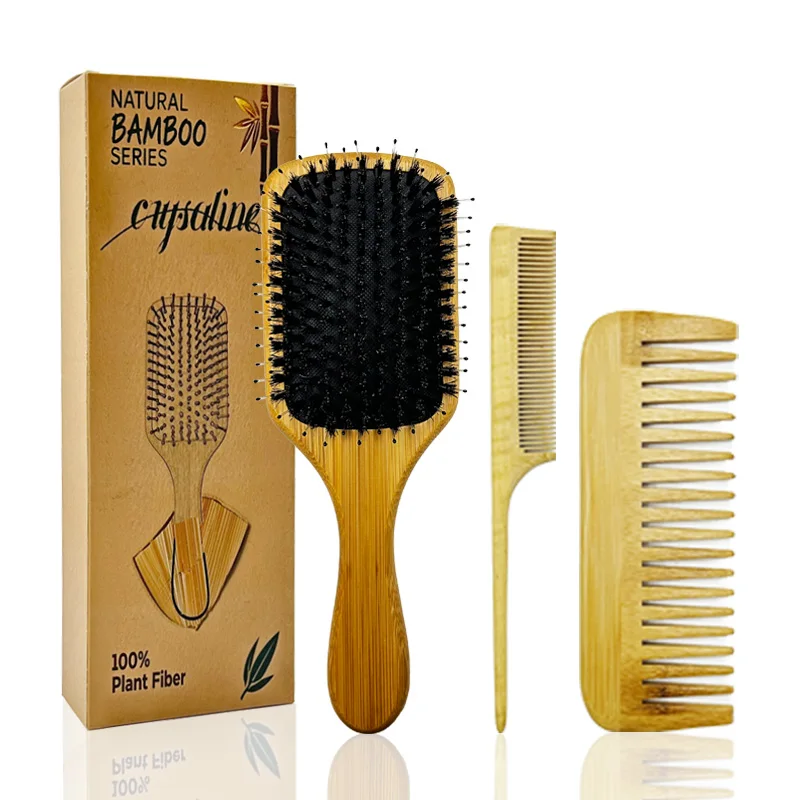 

3-Piece Square Bamboo Comb Set Hair Care Accessories