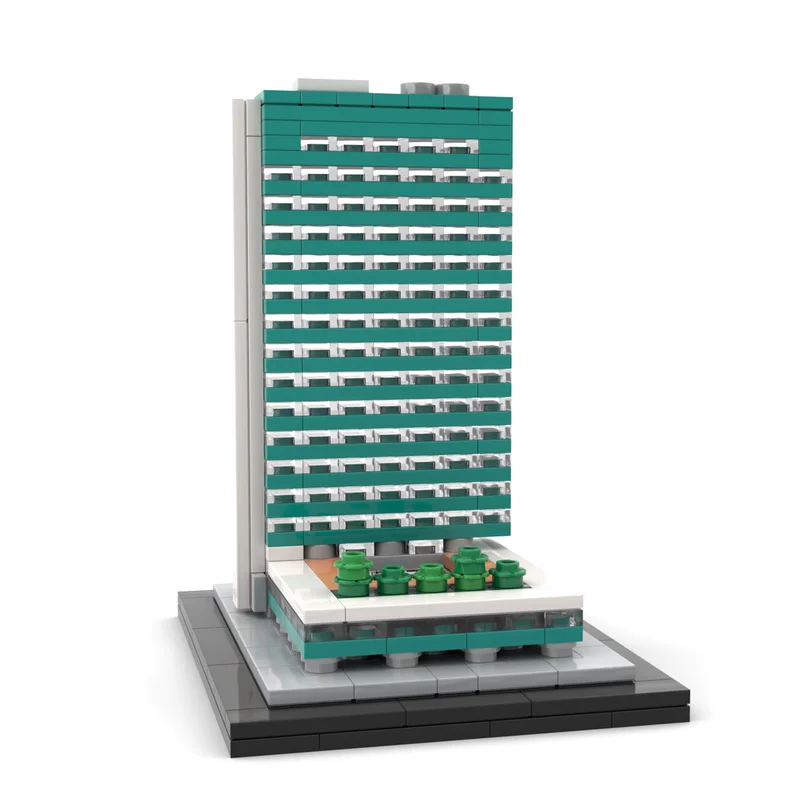 MOC Building blocks Assemble toy Set Lever House 1:800 scale New York Model 344pcs Creative holiday gift Skyscraper series