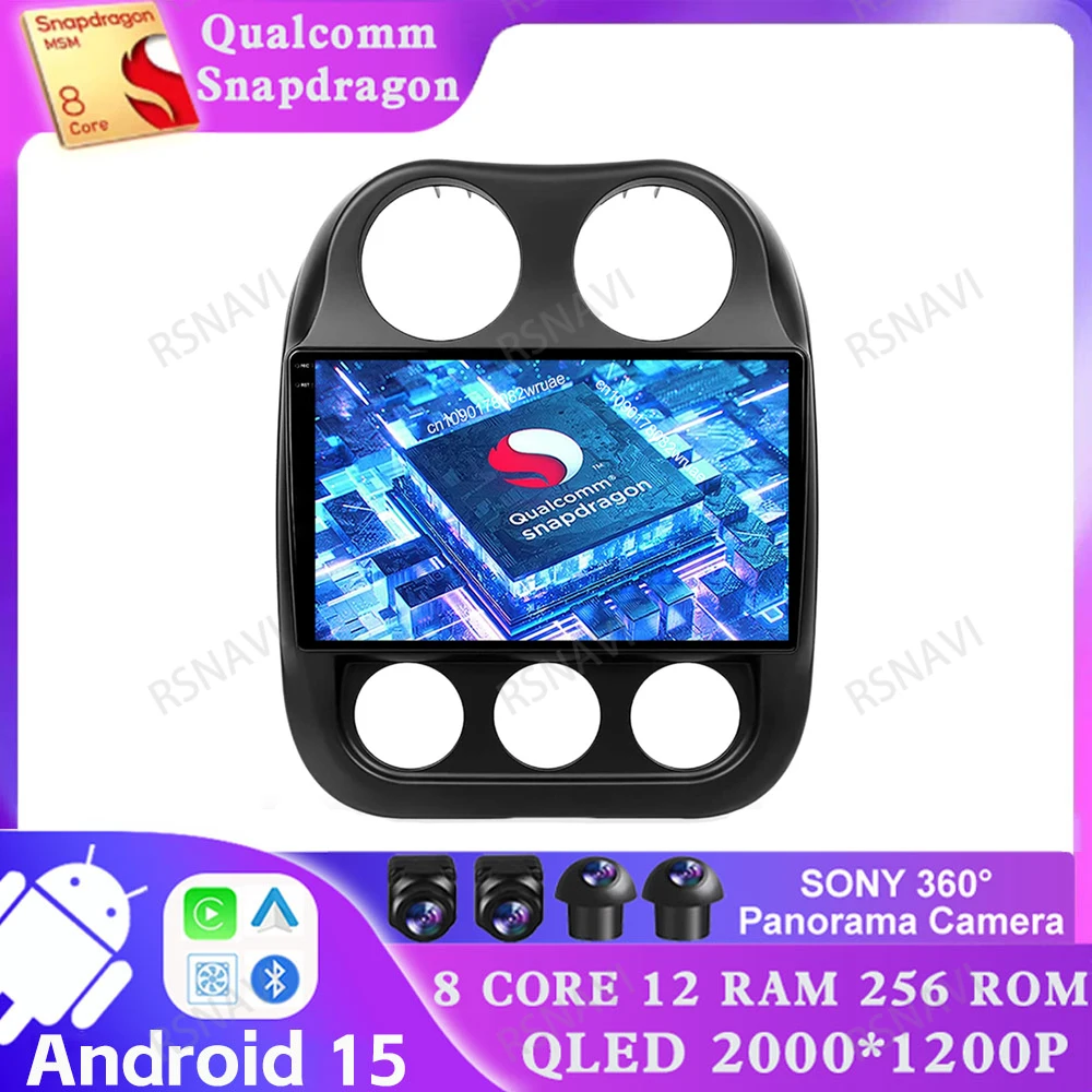 

Android 15 For JEEP Compass Patriot 2011 - 2017 GPS Car Radio Navigation Qualcomm Viedo Player Multimedia DSP 5G WIFI 4G LTE BT