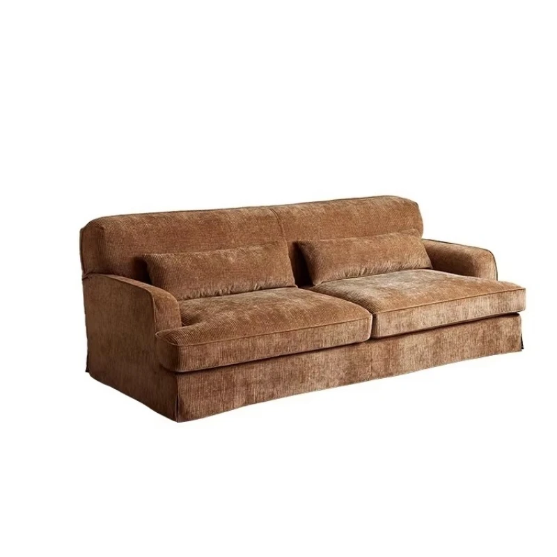 Large seat depth model sofa new lazy feather upholstered small living room