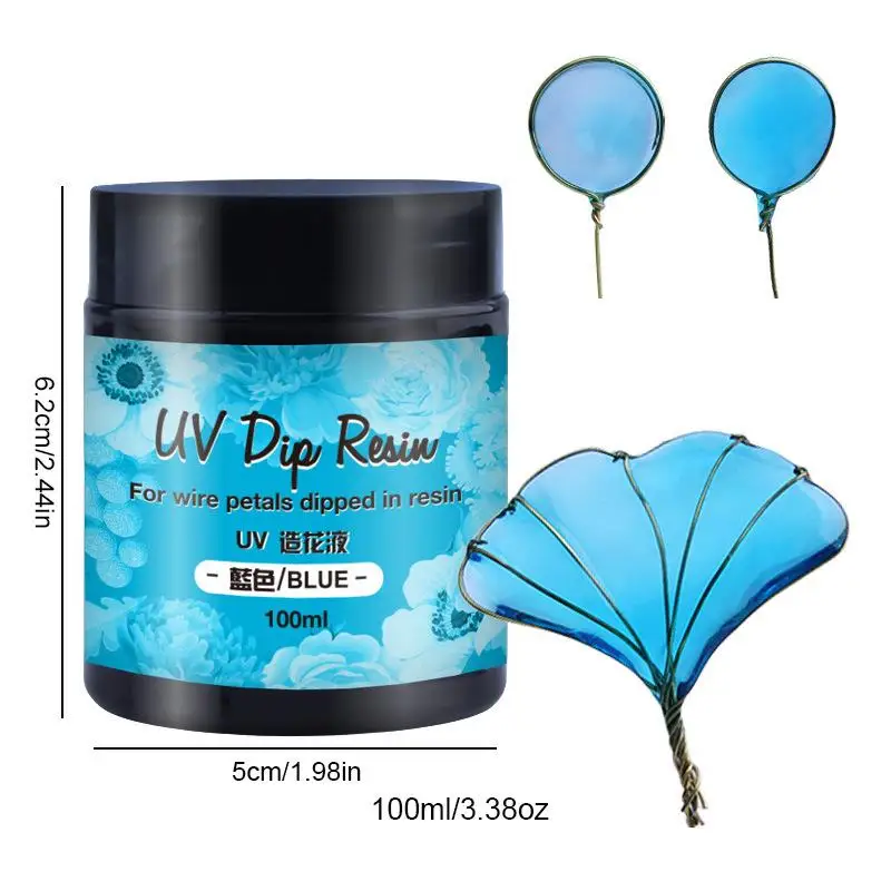 100Ml Uv Dip Hars Lijm Voor Draad Bloemen Kleurrijke Vloeibare Hoogglans Ultraviolet Uitharding Kristal Uv Lijm Sieraden Maken