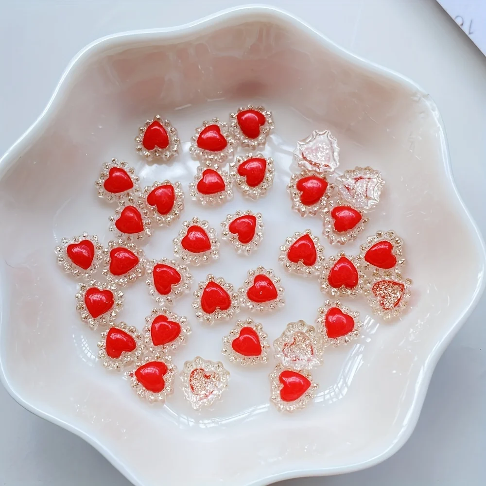 50pcs Mini Sparkling Ruby Nail Art Set Odorless Suitable for DIY Wedding Scrapbooking Crafts Mobile Phone Case Hairpin Accessory