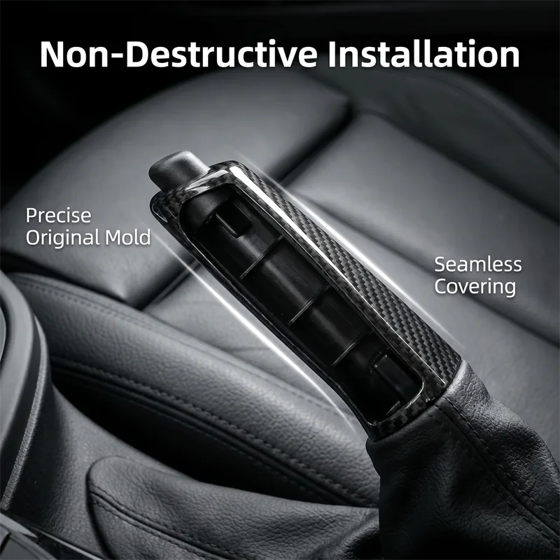 Car Handbrake Brake Handle Cover for BMW 1 2 3 4 5 6 Series E46 E90 F10 F30 F20 E81 E87 Black Carbon Auto Interior Accessories