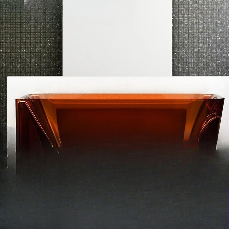 Transparent resin bathtub, free-standing corner tub for household use