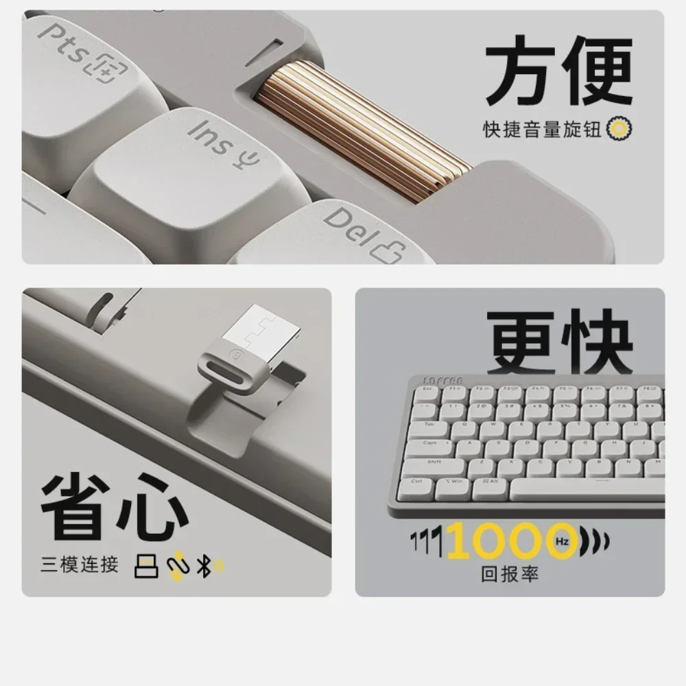 Lofree FLOW LITE Tri-mode Gasket Low-Profile Mechanical Keyboard Wireless Bluetooth 2.4G Customized Hot Swap Office Ergonomic - Image 5