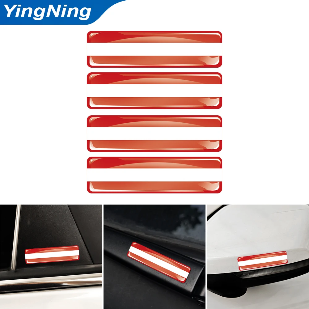 

4Pcs Indonesia Flag Car Sticker 3D Epoxy Resin Decal Indonesian National Flag Stripe for Auto Door Bumper Trunk Decoration