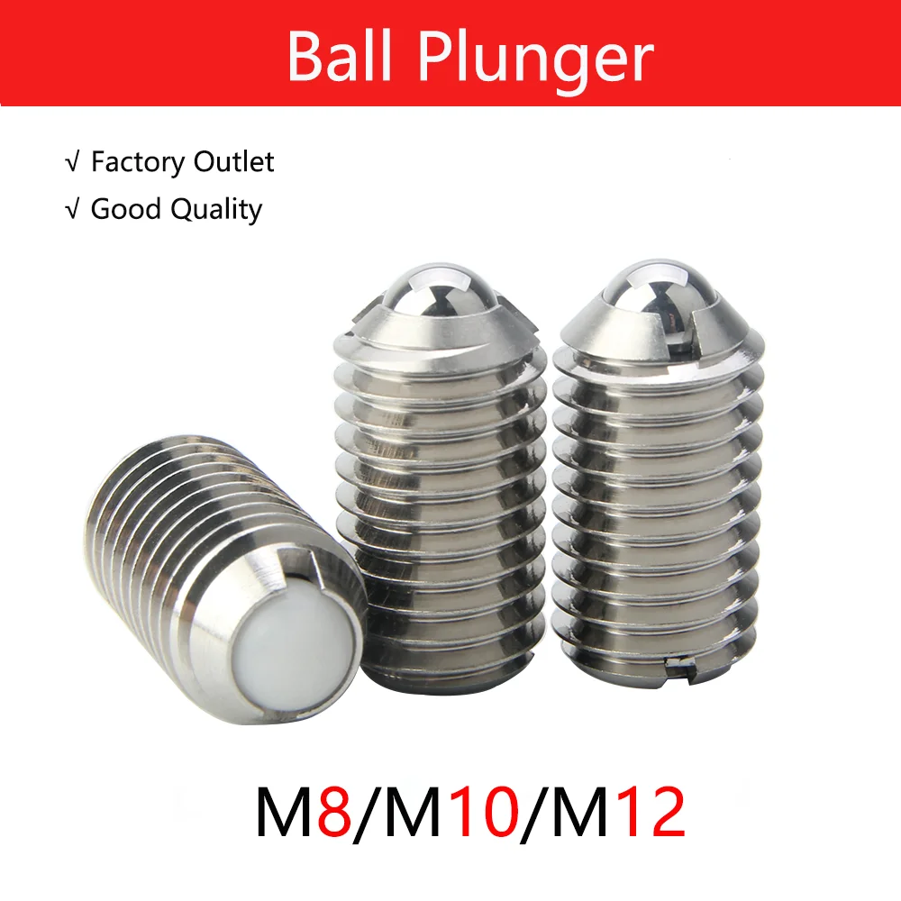 Factory price QB423 Threaded Ball Spring Plunger Stainless Steel Hex Socket Ball Point Set Screw Plastic Head