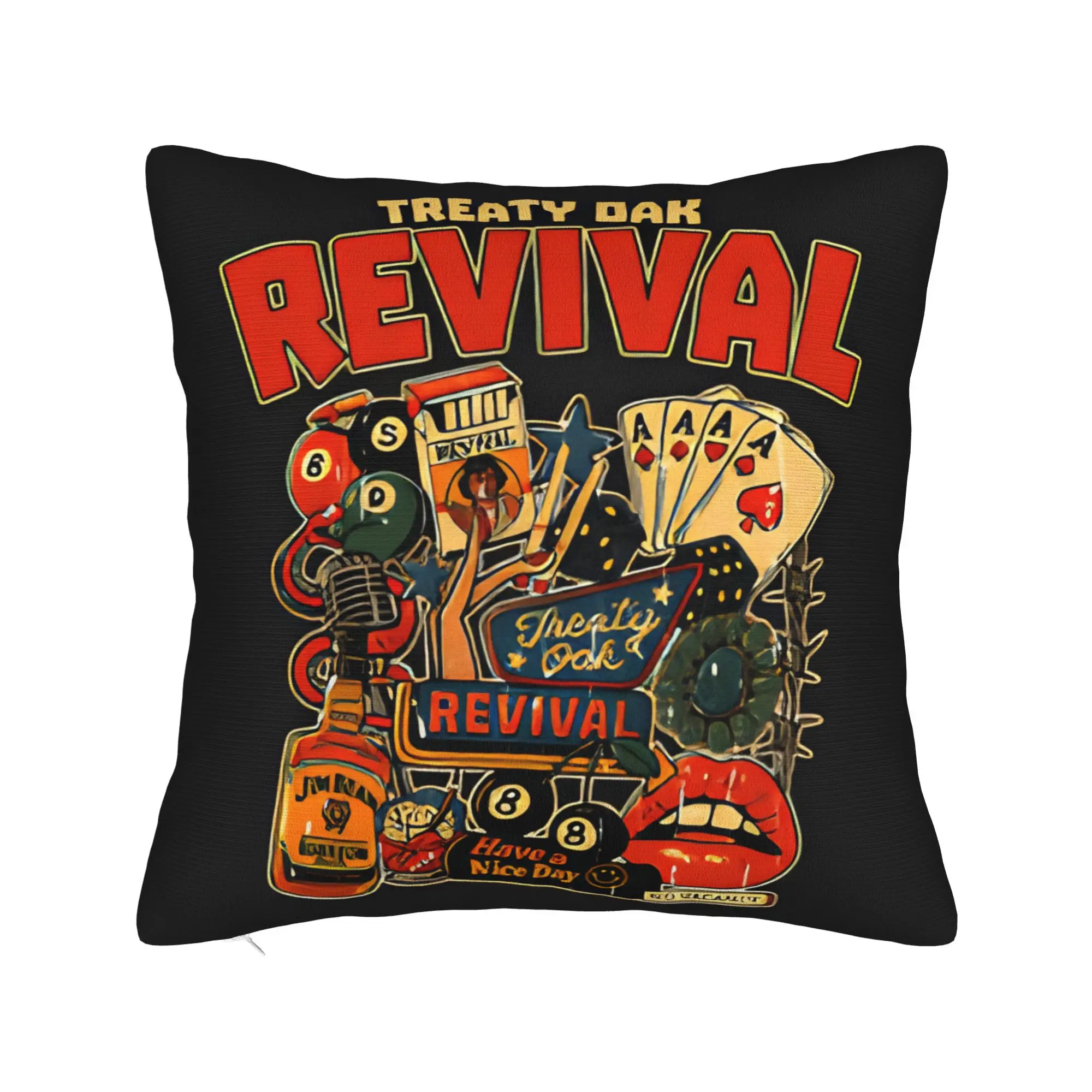 Country Music Band Treaty Oak Revival Pillow Cover  Kawaii Pillow Case For Sofa Bedroom Home Decor Soft Pillowcases Gift
