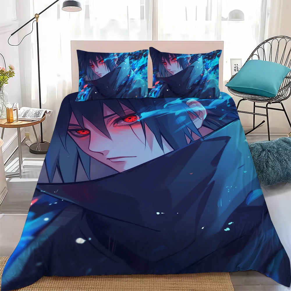 N-NARUTO A-Anime Duvet Cover Set Home Style Bedding Soft Laundry Cotton Bed 3 Piece Set Student Dormitory Gift