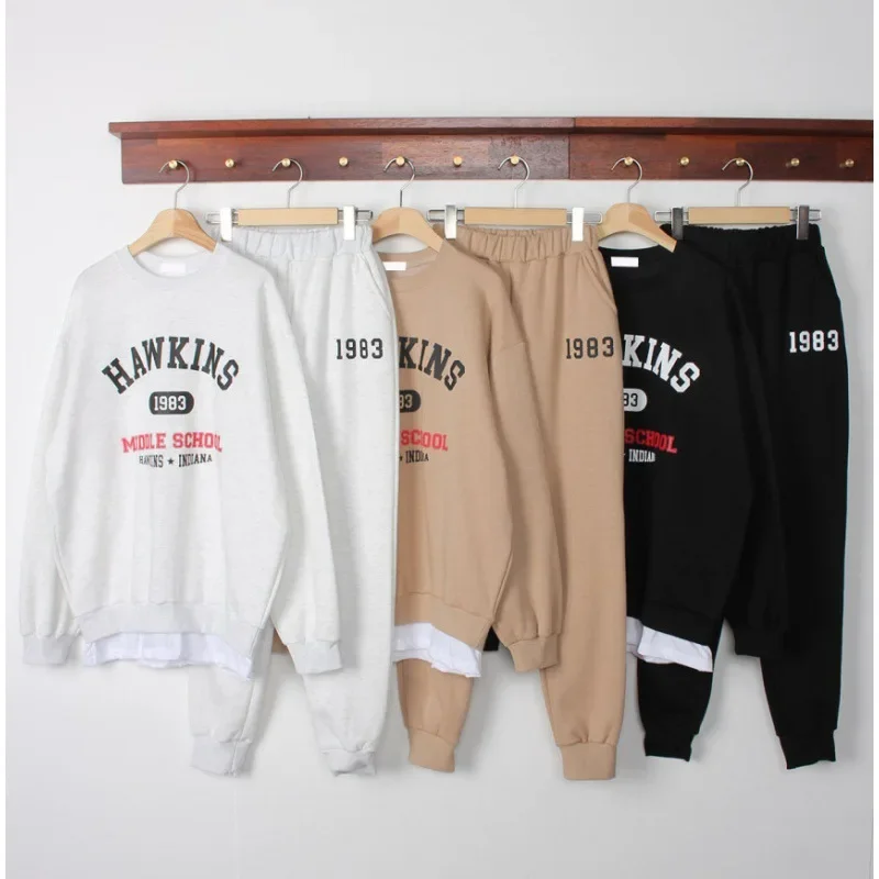 مجموعة ملابس رياضية نسائية للخريف والشتاء من Salt System مكونة من قطعتين مصنوعة من مادة القطن الكاملة على طراز الدراما الكورية الأنيقة #2