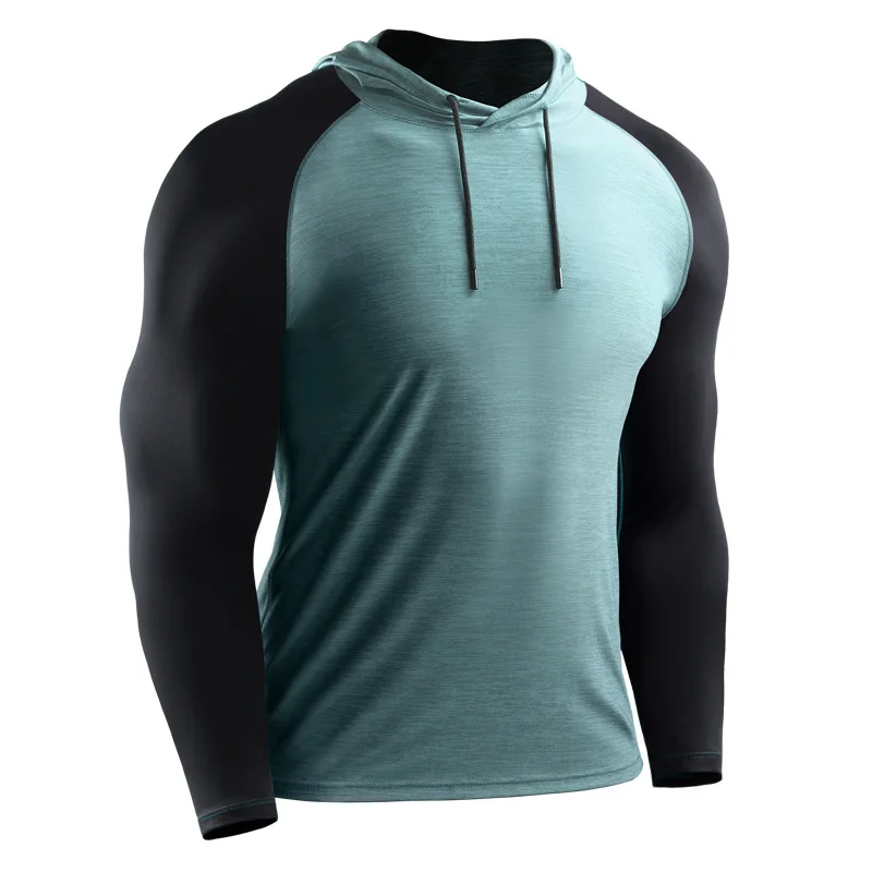 Men's Running Hoodies Jogging Shirts Fitness Gym Clothing Jacket Quick Drying Tights Long Sleeved Base Layer Jerseys Rash Guards