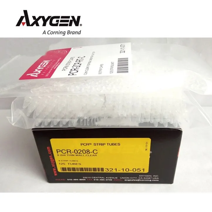 PCR-0208-C 0.2ml Flat Cover 8 Strips PCR Tube No Enzyme No Pyrogen with Cover 125 Strips