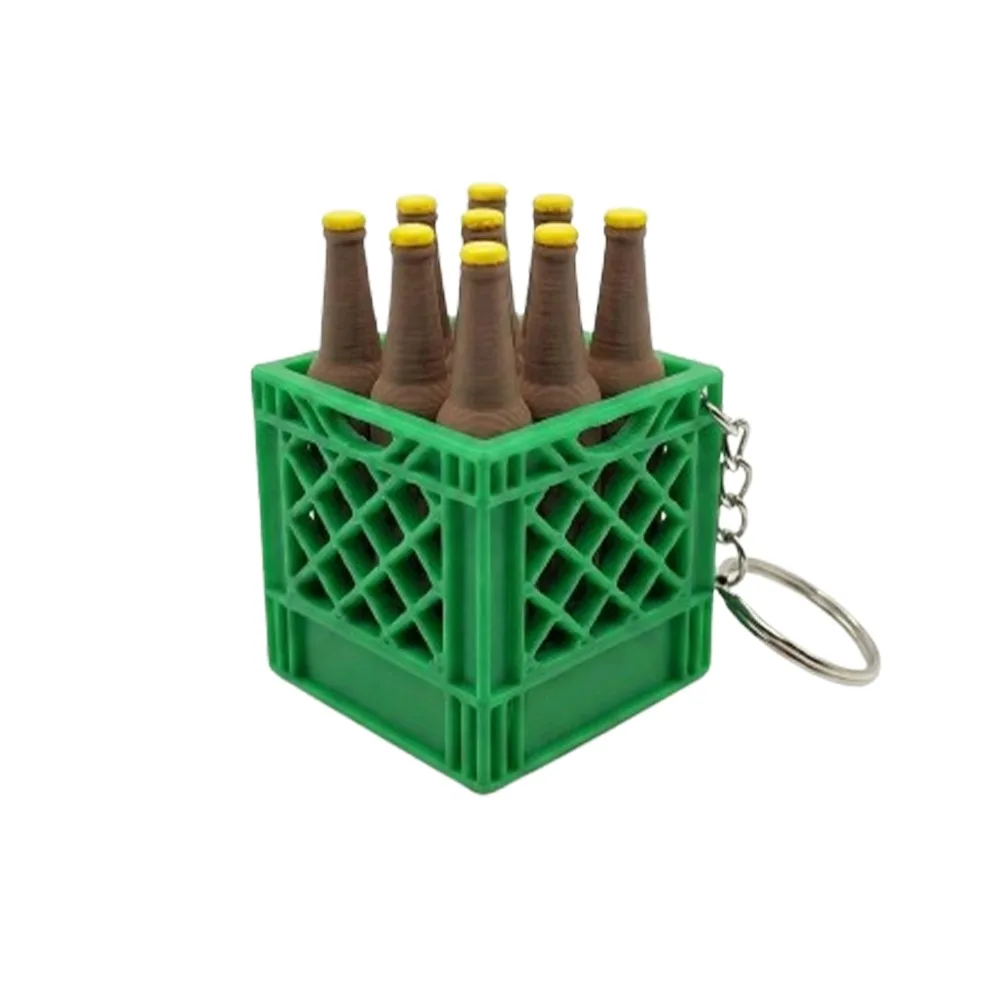 Car Key Pendant 3D Printed Soda Crate Clicker Keychain Funny Novelty Mini Crate Click Plastic Lifelike Squeeze Fidget Venting