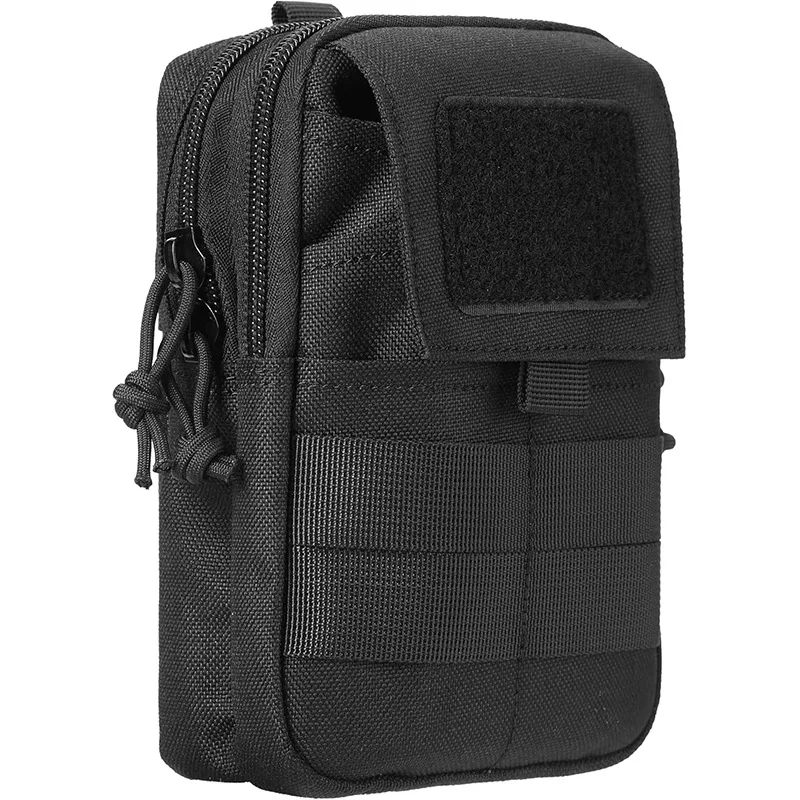Double Layer Outdoor Tactical Utility Pouch Mobile Phone Waist Bag Molle Accessory Hanging Bag Multi-Functional Small Waist Bag
