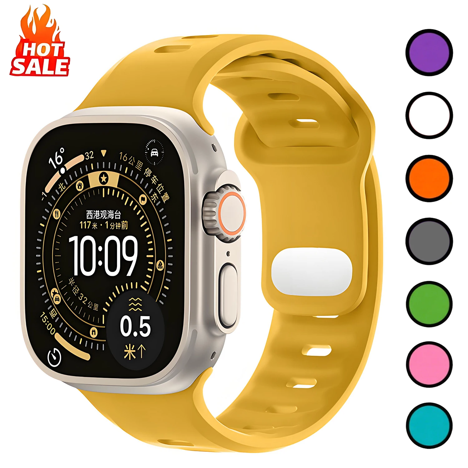 Silikonband für Apple Watch Armband 46mm 45mm 42mm 41mm 40-44mm 49mm Sportarmband iWatch Serie 11-10-9-8 7 6 5 SE3-Ultra 2/3