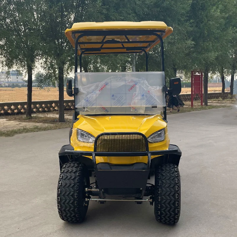 New Design Factory 2+2 Seats Sightseeing Bus Club Vehicle Electric Golf Buggy Hunting Vehicle Support Solar Function