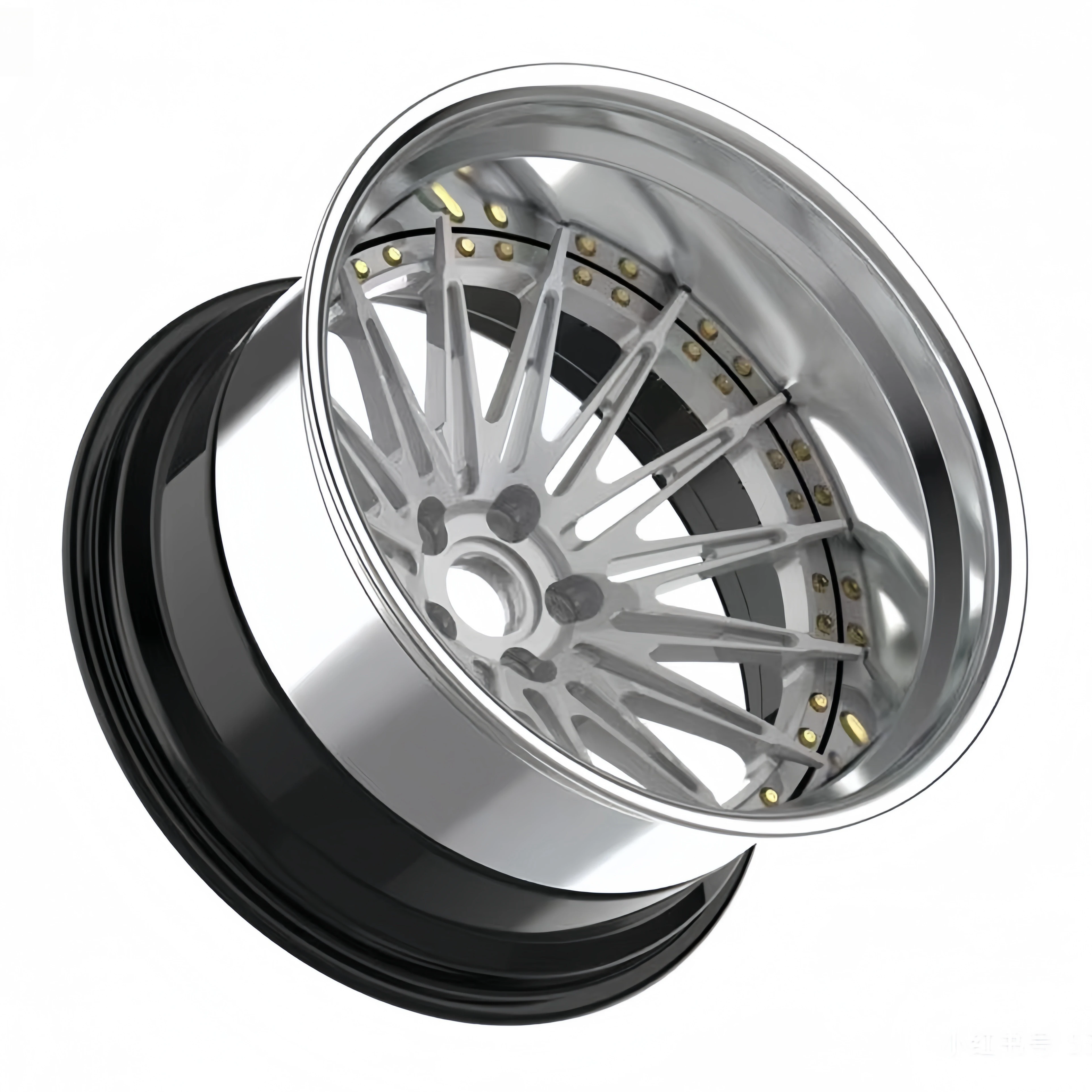 New  deep dish lip Forged Multi-rim 3-piece wheel 5X112 20 22 inch aluminum Alloy racing car wheels