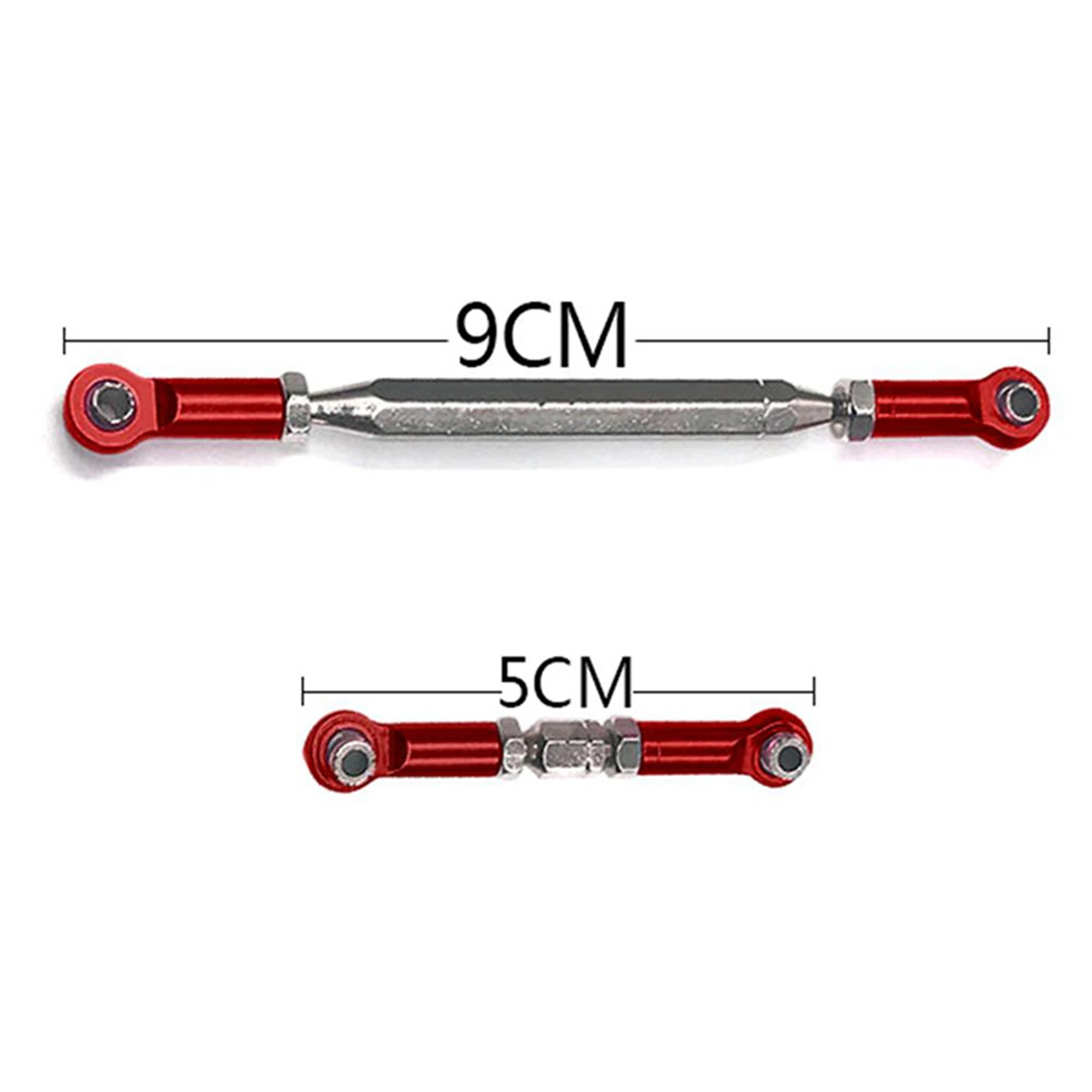 

FBIL-2 Set Steering Linkage Servo Link Pull Rod Turnbuckle MN D90 D99 MN-90 FJ-45 1/12 RC Car Crawler, Black & Red