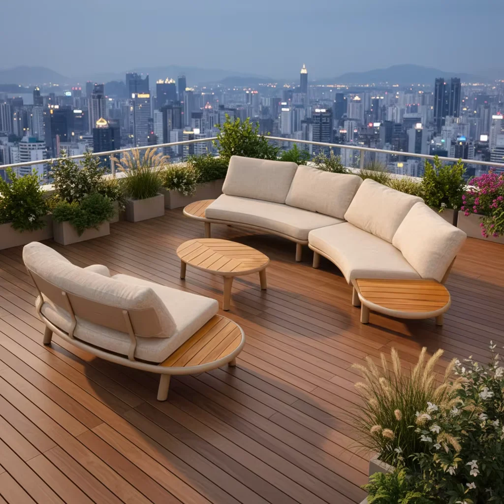 High Quality Modern Weatherproof Aluminum Garden Furniture Set Easy Maintenance Sofa For Outdoor Use In Dining Hotel & Villa