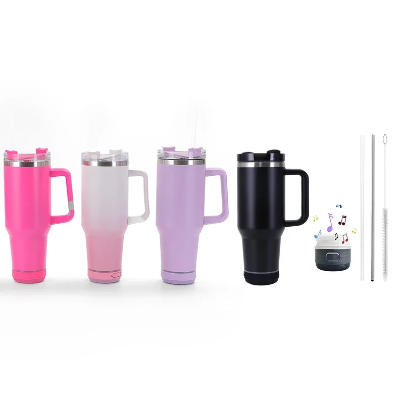 1200ml Stainless Steel Tumbler Music Thermos Bottle Large Capacity Vacuum Flasks Wireless Audio Stereo Subwoofer Water Bottle