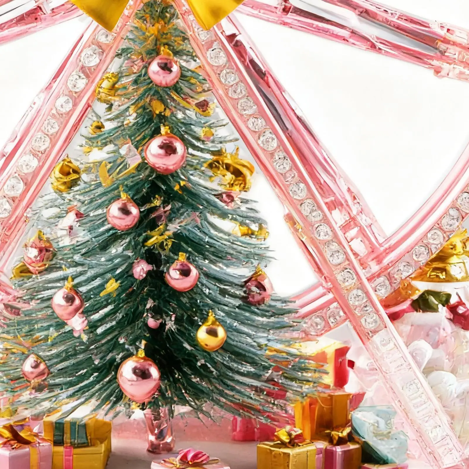 Christmas Table Decorations 2D Holiday Ferris Wheels Rotating Base Christmas Decorations Indoor With Tree Design For Tiered Tray