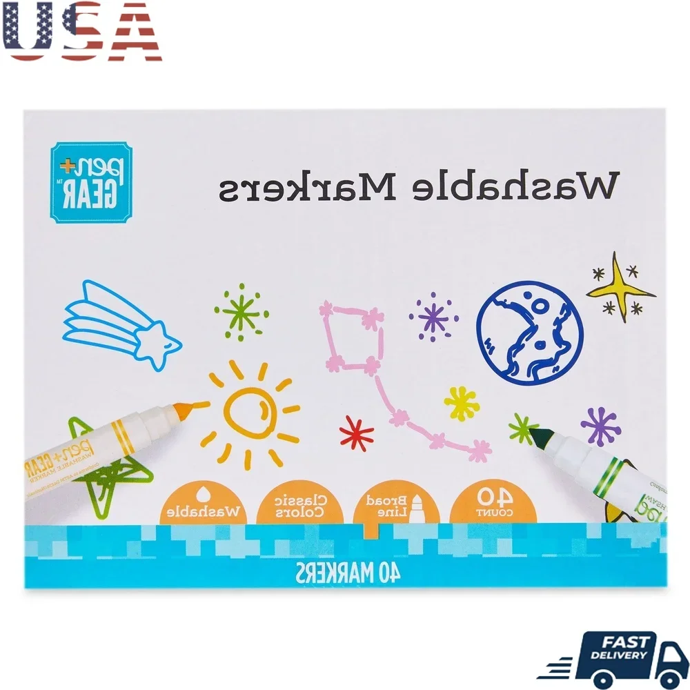 

Broad Line Washable Markers Ages 3 Assorted Colors 40 Count