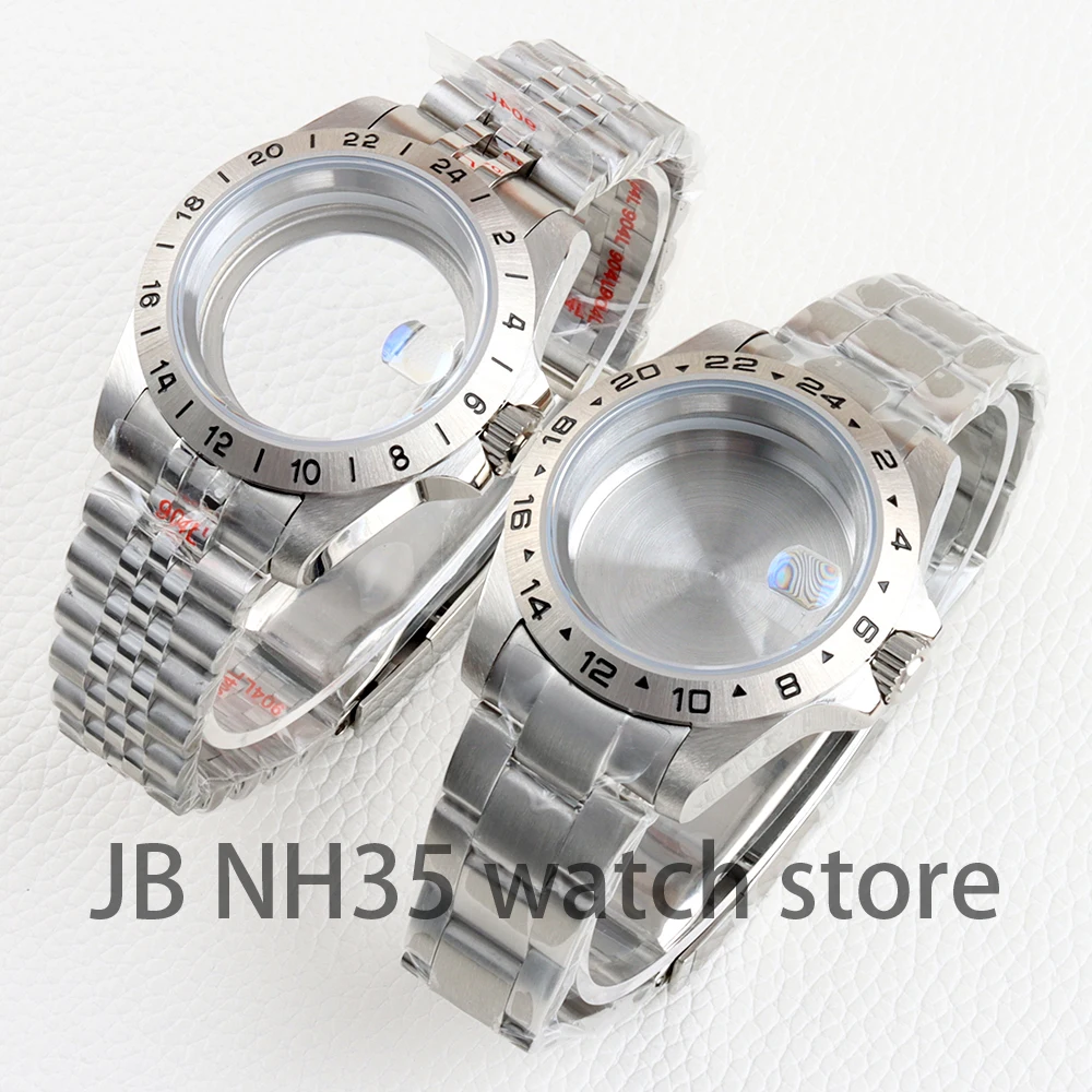 

NH35 39mm Watch Case Oyster/Jubilee Steel Bracelet For NH34 NH35 NH36 Movement Sapphire Glass Explorer Watches Accessories