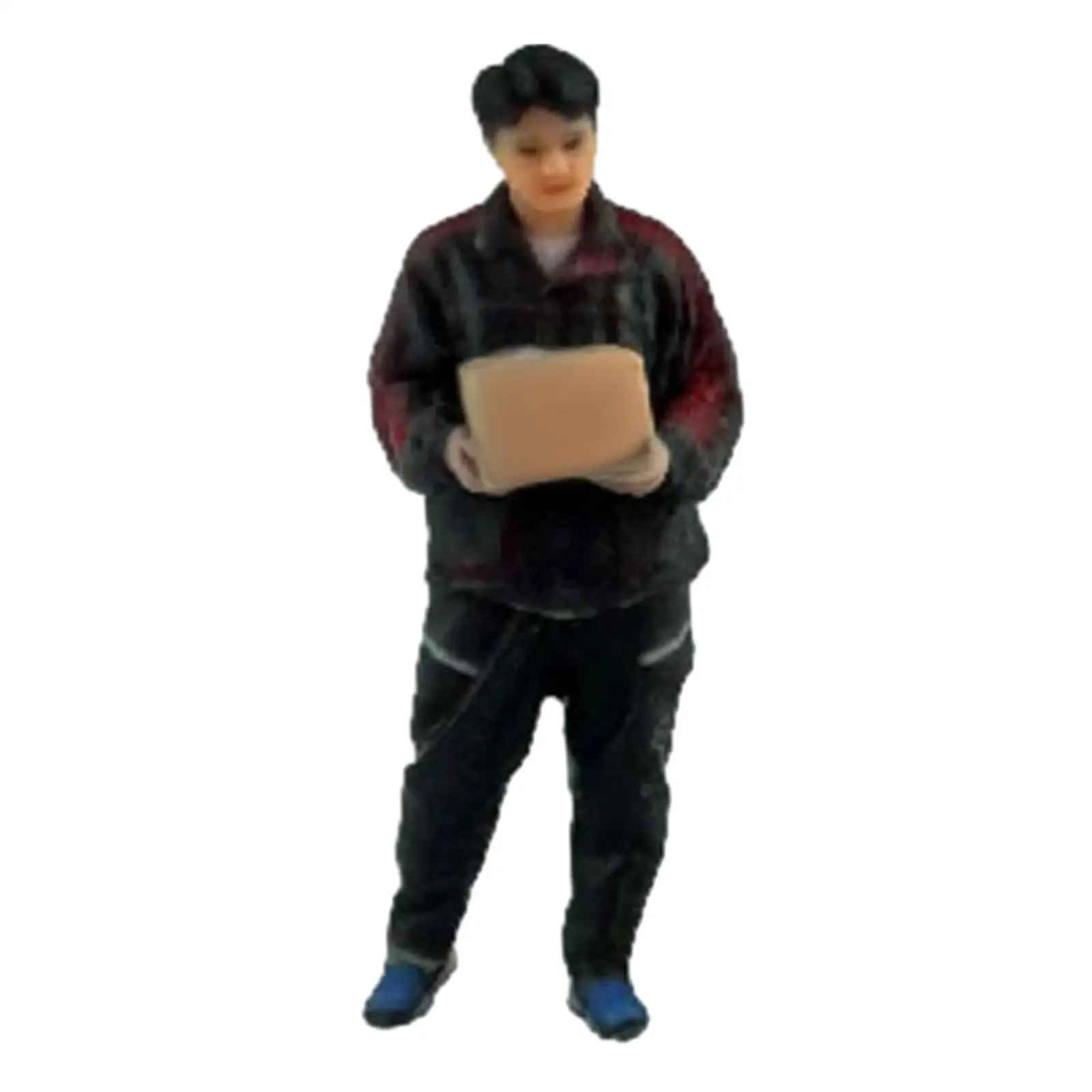 1:64 Realistic Diorama Character Figure Collectibles Delivery Man for Photography Props Dollhouse Diorama Miniature Scene Layout