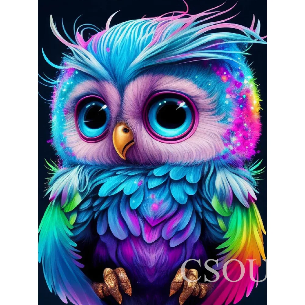 

Fairy Dust Full Crystal Square Diy Diamond Painting Embroidery Owl Anim Mosaic Home Needlework Crystal Full Painting Rhinestones