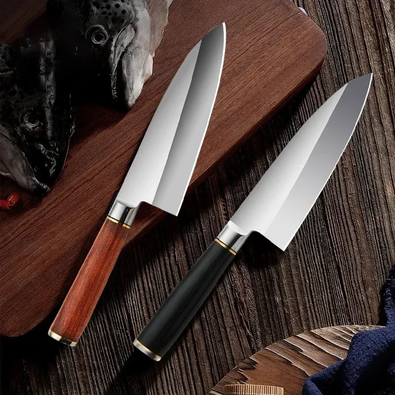 7 Inch Japanense Fish Fillet Knife Stainless Steel Deba Sashimi Knife Cleaver Sashimi Sushi Cutting Chef Knives