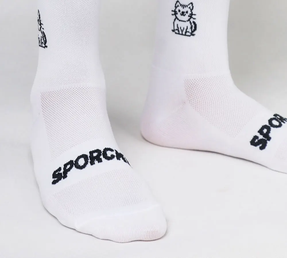 Sporcks Radsocken mit Katzenmuster, Frühling und Sommer, für Herren und Damen, Rennradfahren, Sport, trendige, atmungsaktive, hochelastische, verschleißfeste Socken in mittlerer Wadenlänge, Sr-10 – Detail 9