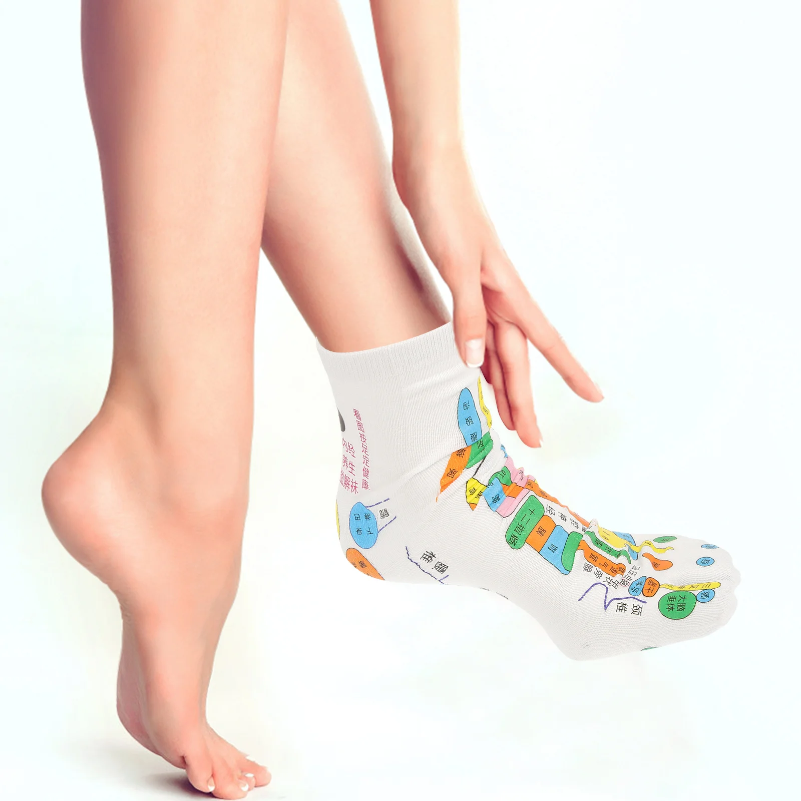 

1Set Massage Glove Sock Set High-Grade Wear Resistant Acupressure Reflexology Gloves Foot Hand Massager Acupoint Printed