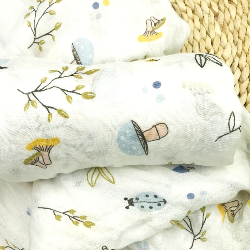 

Mushroom120x120cm 100% Bamboo Baby Swaddles Soft Newborn Wrap Blankets Baby Muslin Swaddle Blanket Swaddle Blanket Bath Towel